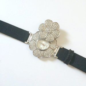 Suzanne Somers Crystal Flower Hidden Watch